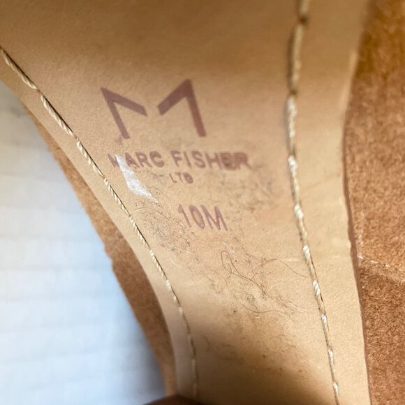 Marc Fisher Alva Suede Ankle Booties With Stacked Heel - Picture 8 of 11